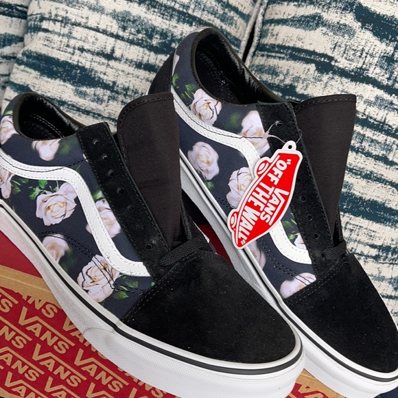 Vans Old Skool Romantic Floral Black/True White MENS - Picture 7 of 16
